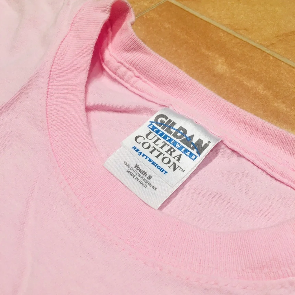 Gildan Kids Girls Pink Aloha Grey Dolphin Short Sleeve T-Shirt Top